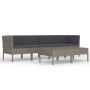 Set Divani da Giardino 6 pz con Cuscini in Polyrattan Grigio