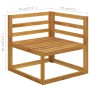 Set Divani da Giardino 5 pz con Cuscini Crema in Legno Acacia