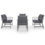 Set Divani da Giardino 5 pz con Cuscini in Legno Acacia Grigio
