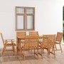 Set da Pranzo da Giardino 7 pz in Legno Massello di Acacia