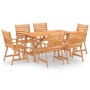 Set da Pranzo da Giardino 7 pz in Legno Massello di Acacia