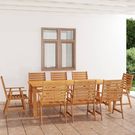 Set Pranzo da Giardino 9 pz in Legno Massello di Acacia