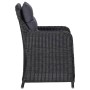 Set da Pranzo da Giardino 11 pz in Polyrattan Nero