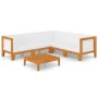 Set Divani da Giardino 6 pz con Cuscini in Massello di Acacia