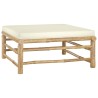 Set Divani da Giardino 8 pz con Cuscini Bianco Crema in Bambù