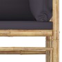 Set Divani da Giardino 7 pz con Cuscini Grigio Scuro in Bambù