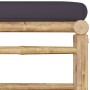 Set Divani da Giardino 7 pz con Cuscini Grigio Scuro in Bambù