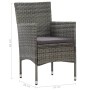 Set Mobili da Pranzo da Giardino 5 pz Grigio Polyrattan Acacia