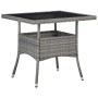 Set Mobili da Pranzo da Giardino 3 pz Grigio Polyrattan e Vetro