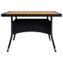 Set da Pranzo da Giardino 9 pz in Polyrattan e Acacia Nero
