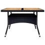 Set da Pranzo da Giardino 9 pz in Polyrattan e Acacia Nero