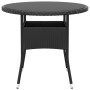 Set da Pranzo per Giardino 3 pz in Polyrattan Nero