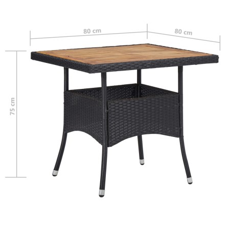 Set Mobili da Pranzo per Giardino 5 pz Polyrattan e Acacia Nero