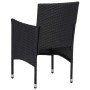 Set da Pranzo per Giardino 11 pz in Polyrattan Nero