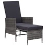 Set Divani da Giardino 3 pz con Cuscini in Polyrattan Grigio
