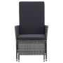 Set Divani da Giardino 3 pz con Cuscini in Polyrattan Grigio