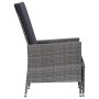 Set Divani da Giardino 3 pz con Cuscini in Polyrattan Grigio