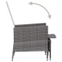 Set Divani da Giardino 3 pz con Cuscini in Polyrattan Grigio