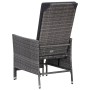 Set Divani da Giardino 3 pz con Cuscini in Polyrattan Grigio