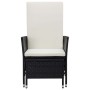 Set Divani da Giardino 3 pz con Cuscini in Polyrattan Nero