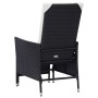 Set Divani da Giardino 3 pz con Cuscini in Polyrattan Nero