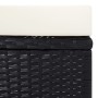 Set Divani da Giardino 3 pz con Cuscini in Polyrattan Nero