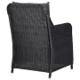 Set da Pranzo da Giardino 9 pz in Polyrattan Nero