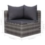 Set Divani da Giardino 10 pz con Cuscini in Polyrattan Grigio