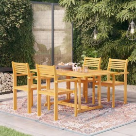 Set da Pranzo da Giardino 5 pz in Legno Massello di Teak