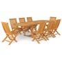 Set da Pranzo 9 pz in Legno Massello di Teak