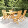 Set da Pranzo da Giardino 5 pz in Legno Massello di Teak