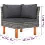 Set Divani da Giardino 6 pz con Cuscini in Polyrattan Grigio