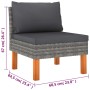 Set Divani da Giardino 6 pz con Cuscini in Polyrattan Grigio