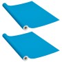 Pellicole Autoadesive per Mobili 2 pz Azzurre 500x90 cm PVC