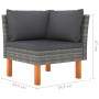 Set Divani da Giardino 8 pz con Cuscini in Polyrattan Grigio