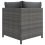 Set Divani da Giardino 5 pz con Cuscini in Polyrattan Grigio