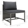 Set Divani da Giardino 9 pz con Cuscini in Polyrattan Grigio