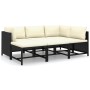 Set Divani da Giardino 6 pz con Cuscini in Polyrattan Nero