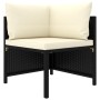 Set Divani da Giardino 11 pz con Cuscini in Polyrattan Nero