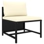 Set Divani da Giardino 11 pz con Cuscini in Polyrattan Nero