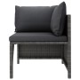 Set Divani da Giardino 9 pz con Cuscini in Polyrattan Grigio