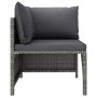 Set Divani da Giardino 9 pz con Cuscini in Polyrattan Grigio