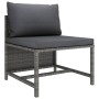 Set Divani da Giardino 9 pz con Cuscini in Polyrattan Grigio