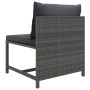 Set Divani da Giardino 9 pz con Cuscini in Polyrattan Grigio