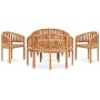 Set Salotto da Giardino 5 pz Design Curvo in Massello di Teak