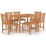 Set da Pranzo per Esterni 7 pz in Legno Massello di Teak