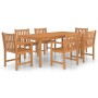 Set da Pranzo per Esterni 7 pz in Legno Massello di Teak