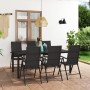 Set da Pranzo da Giardino 7 pz Nero