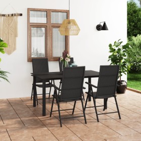 Set da Pranzo da Giardino 5 pz Nero