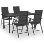 Set da Pranzo da Giardino 5 pz Nero